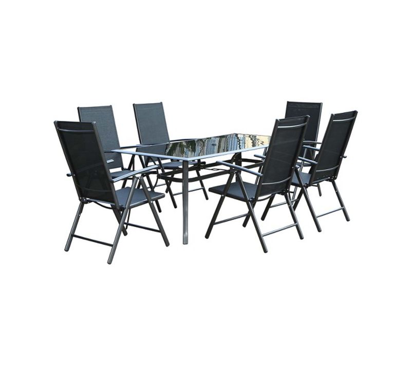 Rimini - Salon De Jardin 6 Places En Aluminium Gris