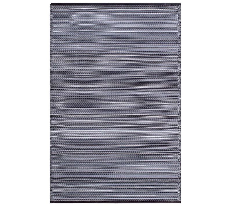 Tapis Extérieur Réversible En Plastique Recyclé Cancun Gris 180x270 Cm