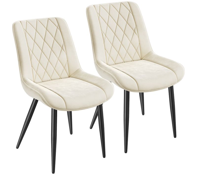 Chaise - Lot De 2 Chaises Salle à Manger,Pieds Métal, Assise Rembourrée, 50x62x85 Cm