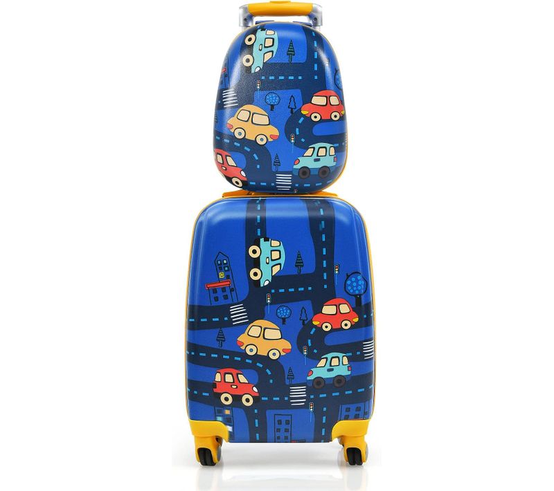Lot De 2 Bagages Enfants Avec Valise à Coque Rigide Enfant à Roulette 45,7 Cm + Sac à Dos 30,5 Cm
