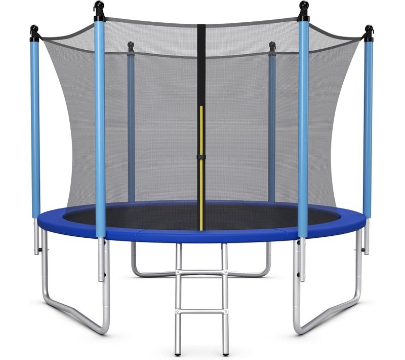 Trampoline Extérieur Ø244cm Echelle,filet De Sécurité,tapis De Saut,pour Enfants Charge 80 Kg