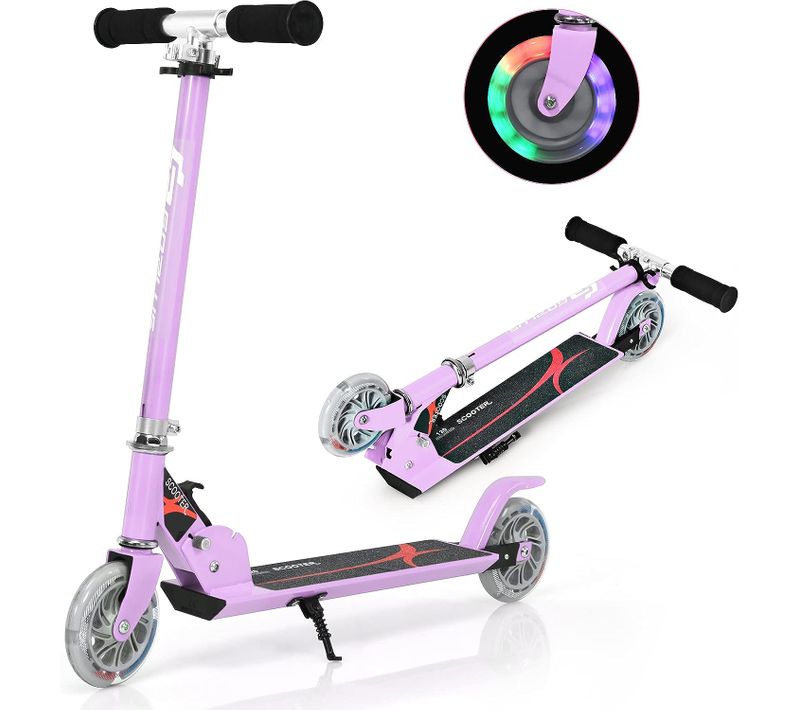 Trottinette Enfant Pliable 2 Roues Patinette Pliante Enfant De 4 à 13 Ans Kick Avec LED