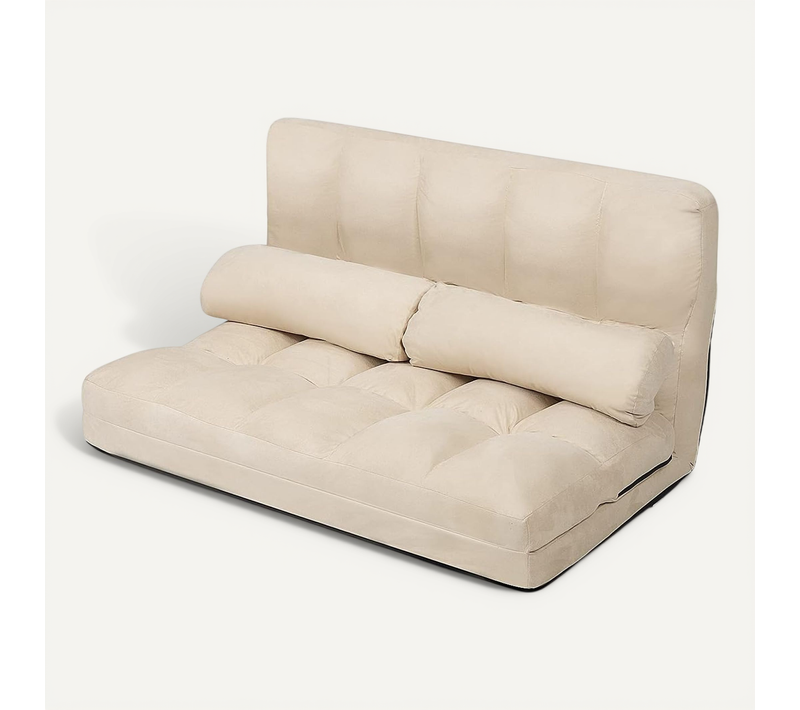 Canapé De Sol Ajustable, Canapé-lit Paresseux Pliable à 6 Positions,charge Max 150kg, Beige