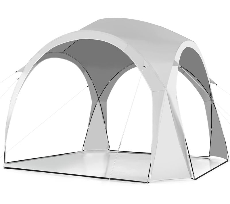 Grand Abri Solaire Pour 6-8 Personnes, 327 X 327 Cm, Tente De Plage Upf50+ Avec Sac De Transport