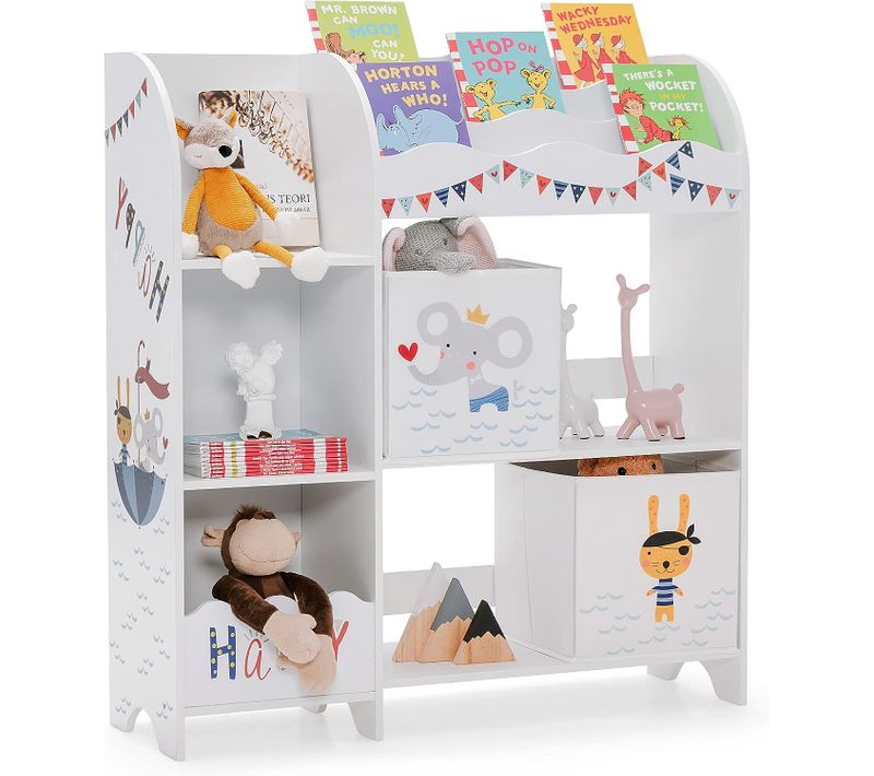 Meuble De Rangement Pour Enfant, Thème Océan, Étagère De Rangement Pour Jouets Et Livres