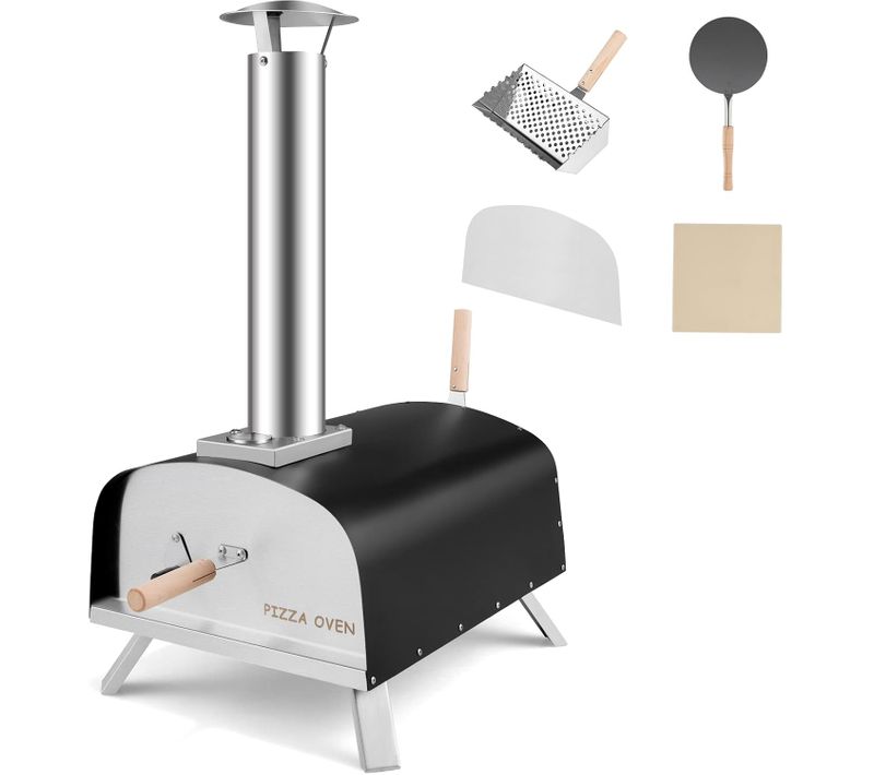 Four à Pizza Extérieur Aux Granulés De Bois/charbon,gaz Avec Pierre à Pizza,pelle,pare-feu