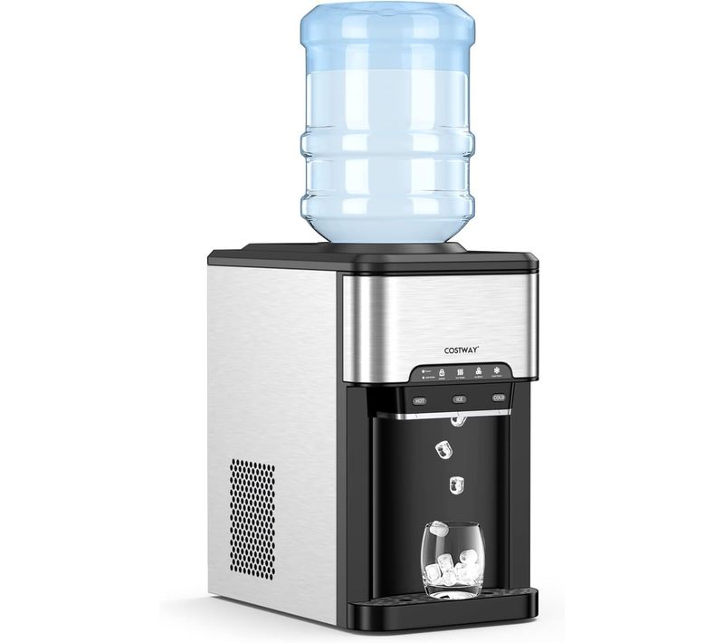 Machine à Glaçons 3 En 1 340 W/machine à Glace Avec Distributeur D'eau Froide/chaude, 19 Kg En 24h