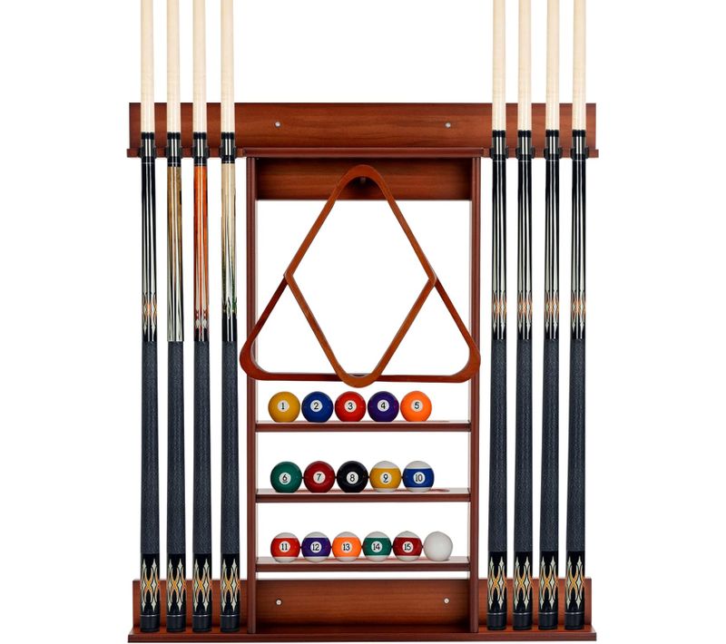 Porte-queues De Billard Mural Support De Billard 8 Queues Et Rainures à 3 Niveaux 15 Porte-balles
