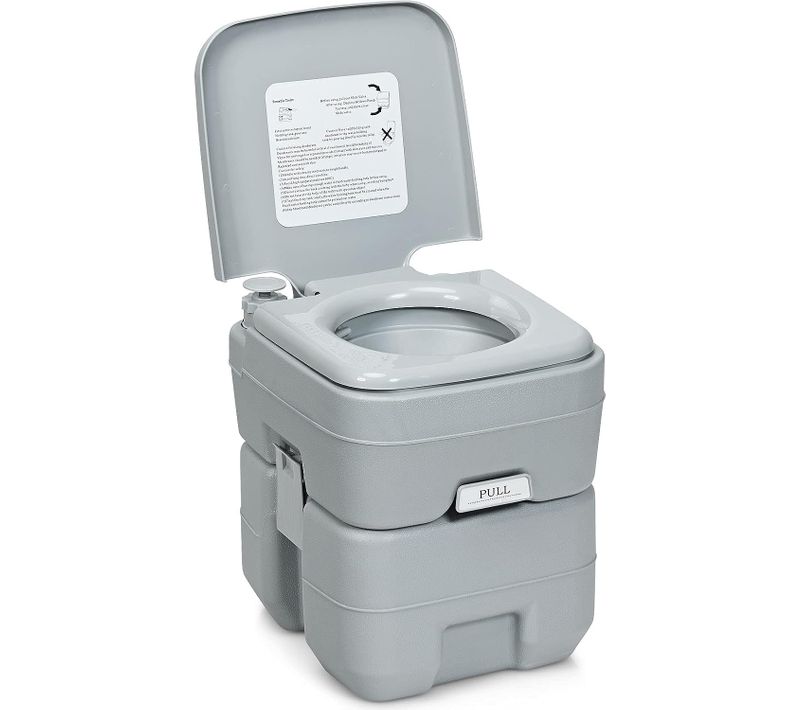 Wc Chimique Portable Toilette Seche - 20l En Hdpe Camping,caravane Et Hôpital Charge Max. : 200 Kg