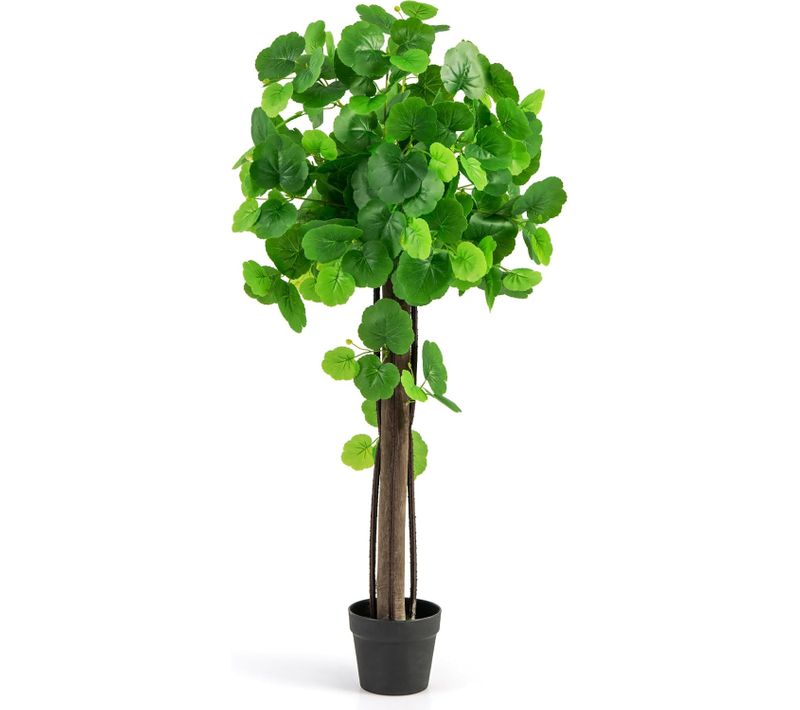 Arbre Artificiel De Pommier Crabe 110 Cm, Fausse Plante En Pot Rempli De Ciment