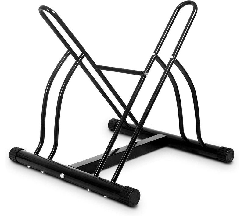 Râtelier 2 Vélos, Range Vélo Parking Vélo En Acier Pour Support Au Sol , 60x53x56cm Noir