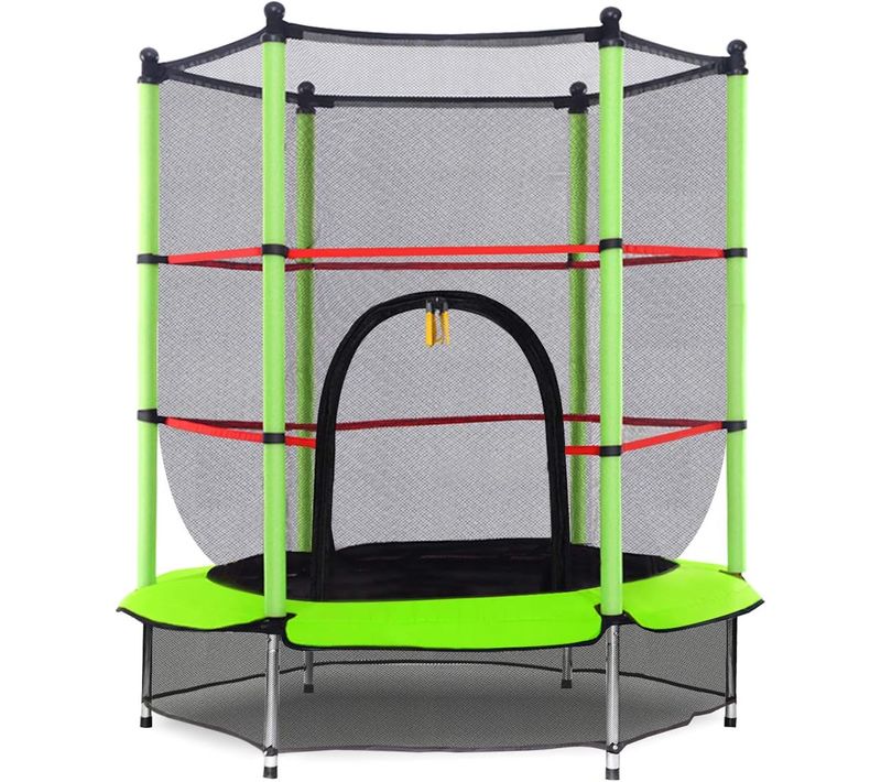 Trampoline Enfant D. 140 Cm Avec Filet De Protection Trampoline Rond Charge 50 Kg