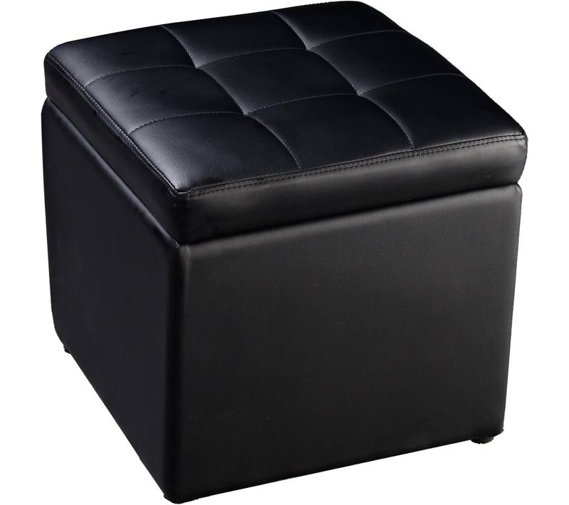 Tabouret Pouf Coffre Boîte De Rangement Repose-pied Ottoman, Charge 150 Kg, 40 X 40 X 40 Cm (beige)