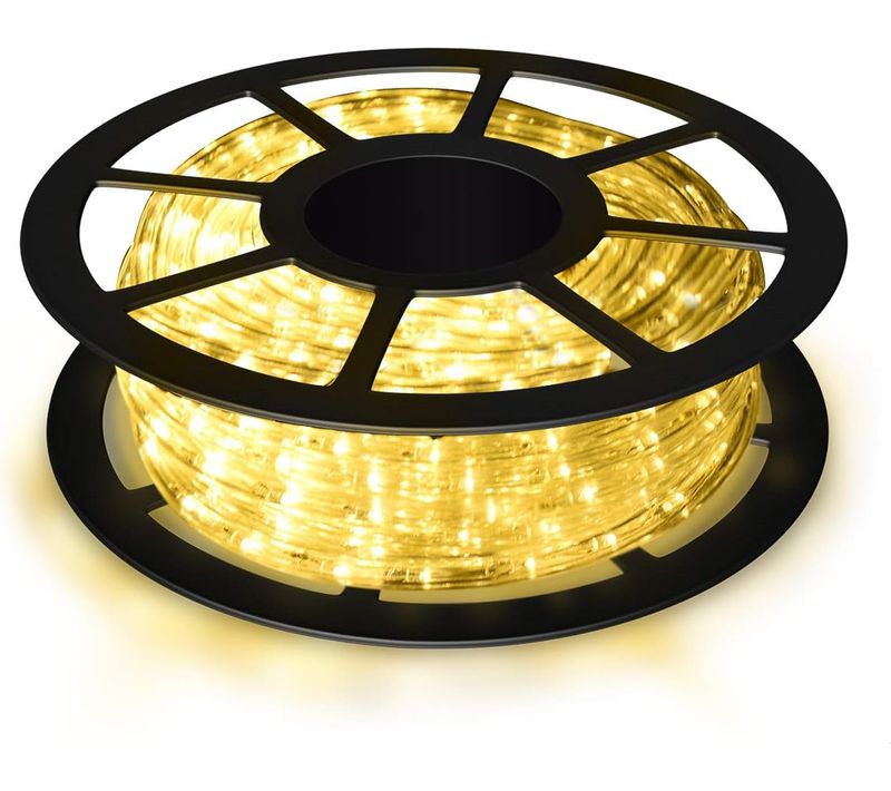 20m Tube Lumineux Extérieur LED Guirlande Lumineuse Décoration Avec 720 Lampes Beige