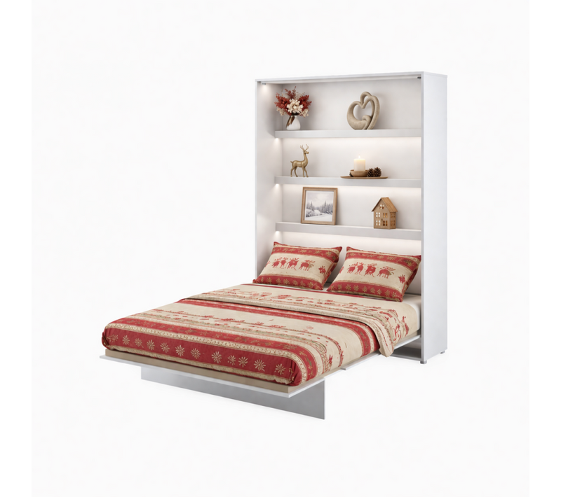 Lenart Armoire Lit Escamotable Vertical 140x200 Cm Blanc Mat Lit Rabattable Lit Mural"consus"