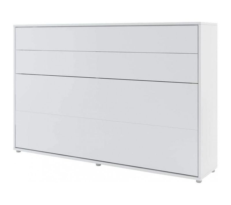 Lenart Armoire Lit Escamotable Horizontal 120x200 Cm Blanc Mat Lit Rabattable Lit Mural"consus"