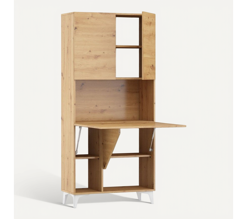 Armoire Placard Convertible En Bureau Et Table Home Office 175x80x36cm « Meggie-chêne Artisan»
