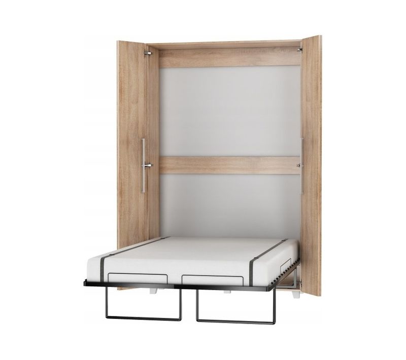 Armoire Lit Escamotable Vertical 120x200 Cm Sonoma Artisan Avec Porte Lit Rabattable Lit Mural Todor