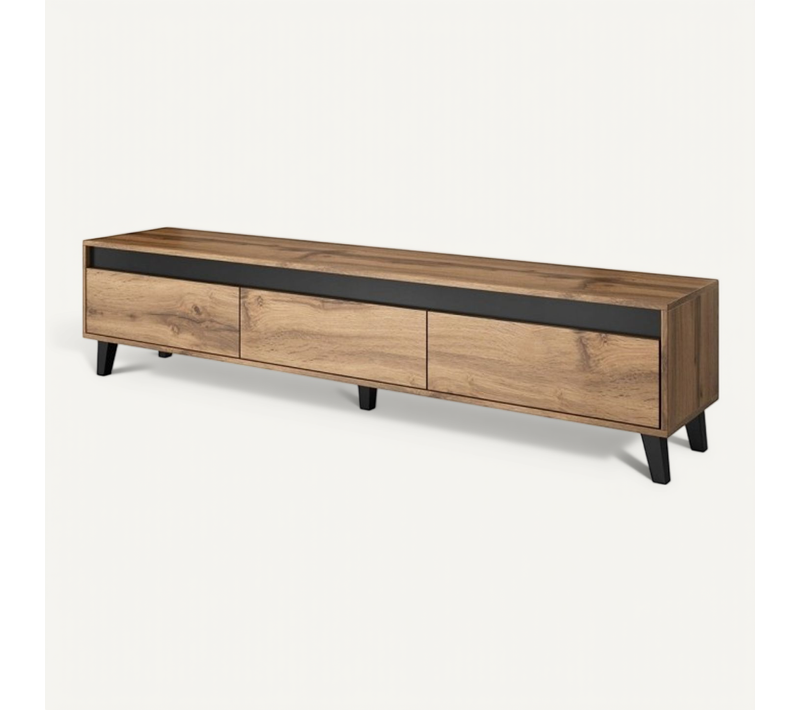 Meuble TV 180x42x38 Cm Chêne Wotan Nordis Meuble Hi-fi Luxueux Buffet Sur Pied