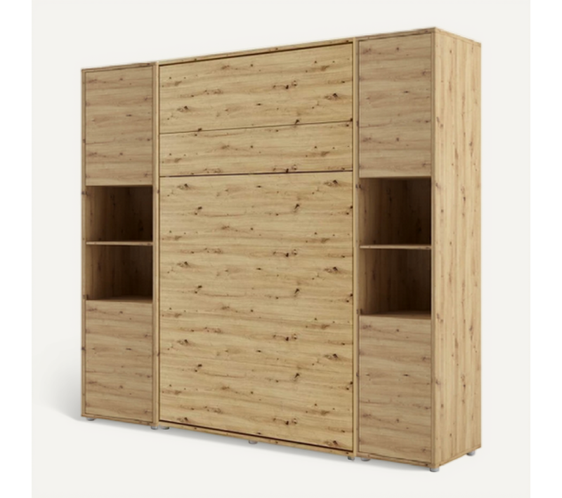 Lenart Armoire Lit Escamotable +2 Placards Vertical 120x200 Cm Chêne Artisan "consus"