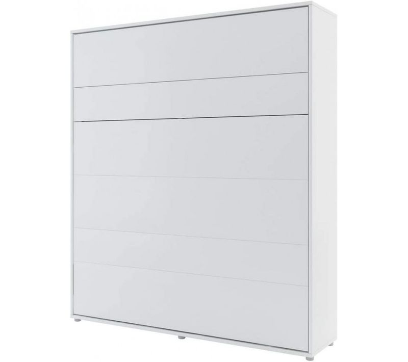 Armoire Lit Escamotable +2 Placards Tiroir Vertical 180x200 Cm Blanc Mat Lit Mural"consus"
