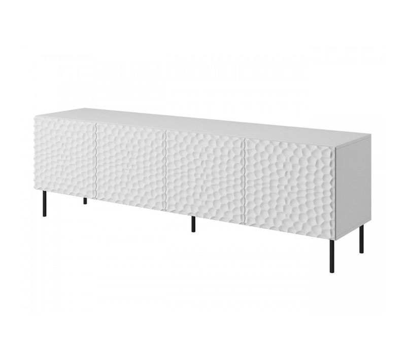 Meuble TV 190x60x41 Cm Meuble Hi-fi Luxueux Sideboeard Sur Pied Blanc Mat Hoti
