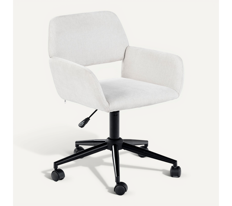 Chauffeuse Scandinave beige réglable en hauteur et rotatif à 360°