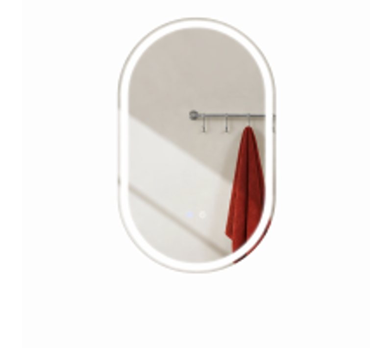 Miroir De Salle De Bain Ovale 50×80cm Miroir Mural Ip44 Avec Interrupteur Tactile 3000k - 6500k
