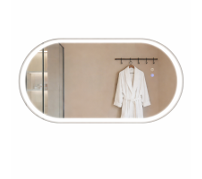 Miroir De Salle De Bain Ovale 60×120cm Miroir Mural Ip44 Avec Interrupteur Tactile 3000k - 6500k