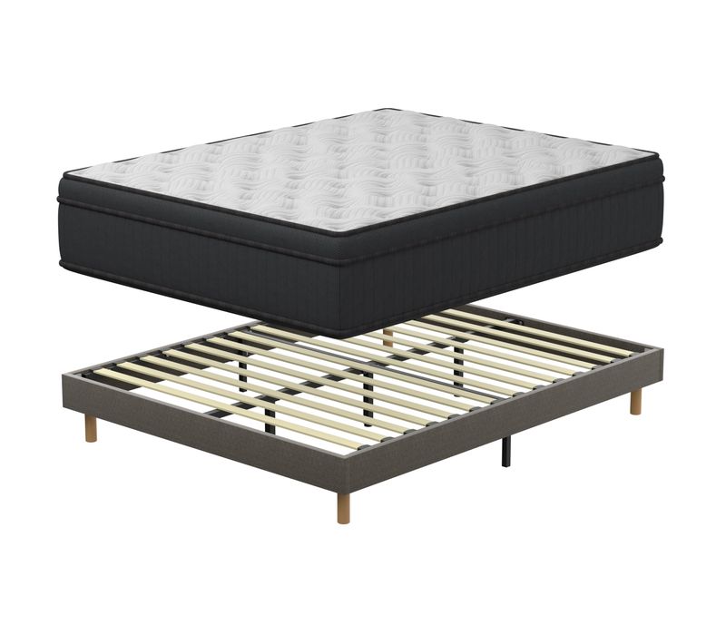 Ensemble Matelas Ressorts 120x190 Cm, Accueil Mémoire De Forme, épaisseur 25cm + Sommier