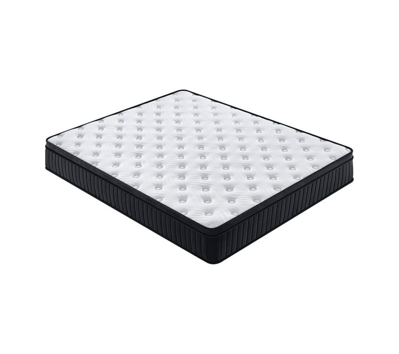 Matelas Ressorts Ensachés 140x200 Cm Somniae , Accueil Mémoire De Forme, 25 Cm D'épaisseur, Noir