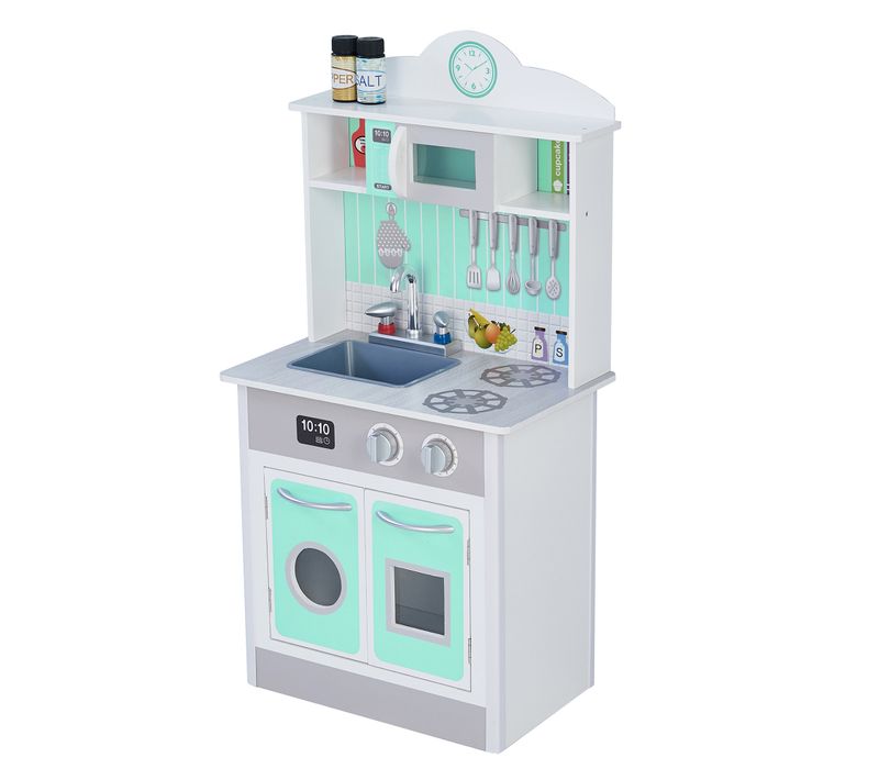 Cuisine Enfant En Bois Little Chef Vert Pastel Gris Jeu