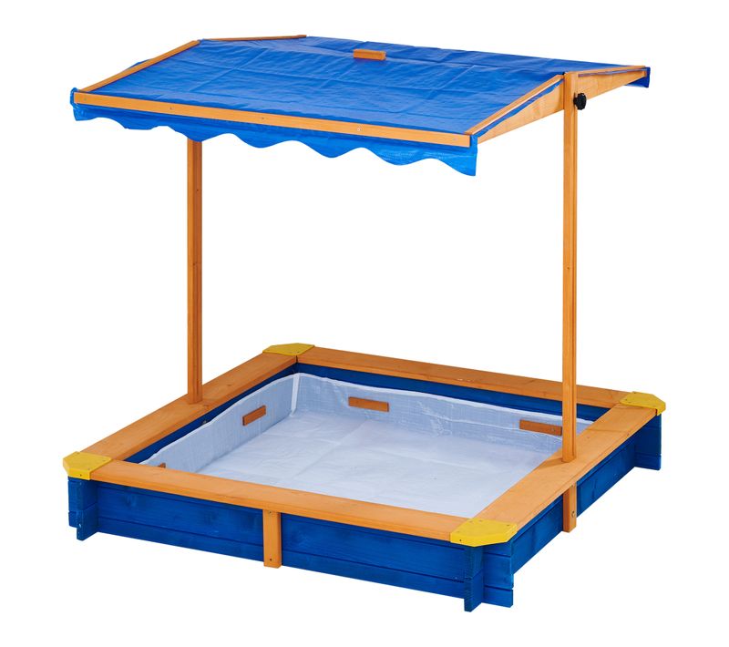 Bac à Sable De Jardin Été Extérieur En Bois + Toit Rotatif