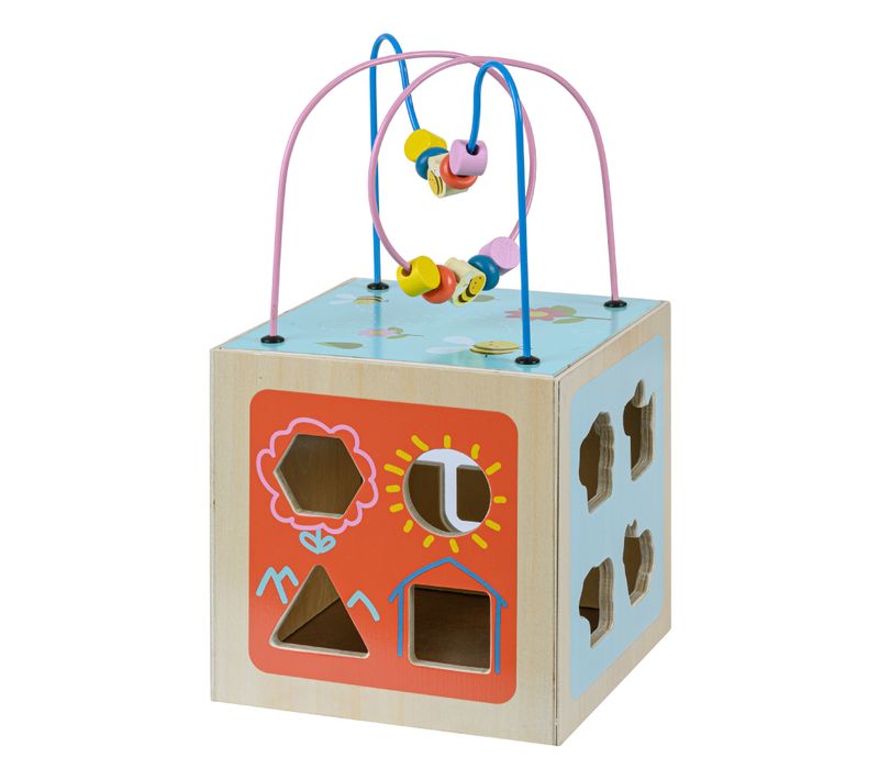 Grand Cube D’activité En Bois 4 En 1 Jeu D’éveil 1 An