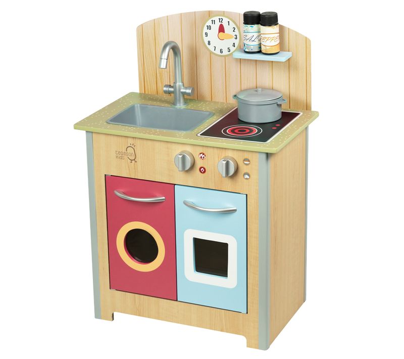 Cuisine Enfant En Bois Dinette Avec 4 Accessoires