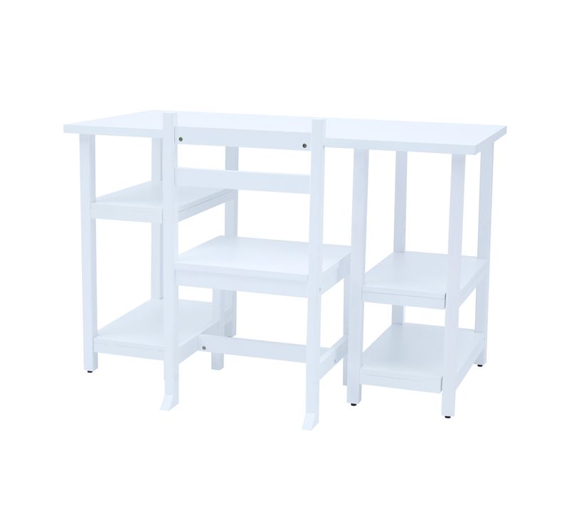 Ensemble De Bureau Et Chaises En Bois Avec Étagères Sur Le Côté