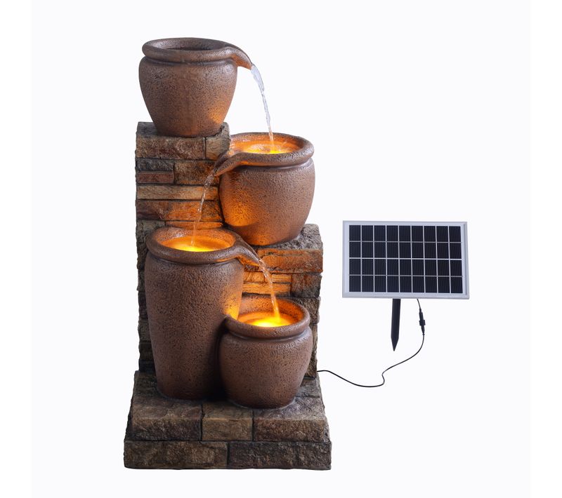 Fontaine D'extérieur à 4 Niveaux Avec Lumières LED