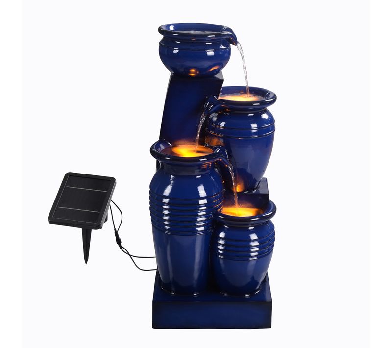 Fontaine Solaire D'extérieur à 4 Niveaux Avec Cascade Teamson Home