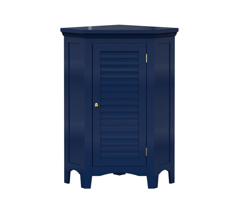 Armoire De Coin Sur Pied Bleu Marine Lamelles