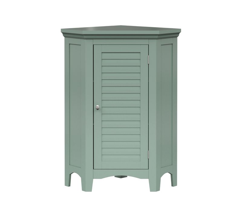 Armoire De Coin Sur Pied Vert Sauge Lamelles