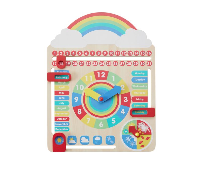 Calendrier En Bois Pour Enfants, Jeu Éducatif Préscolaire Multicolore