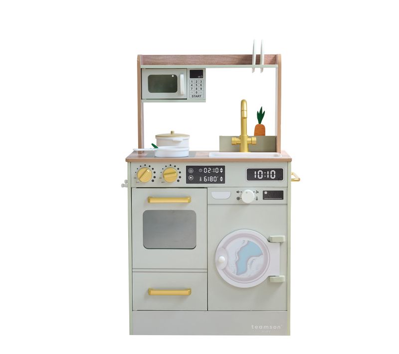 Cuisine Bois Enfant Potager Et Machine à Laver, Vert, 79.2cm