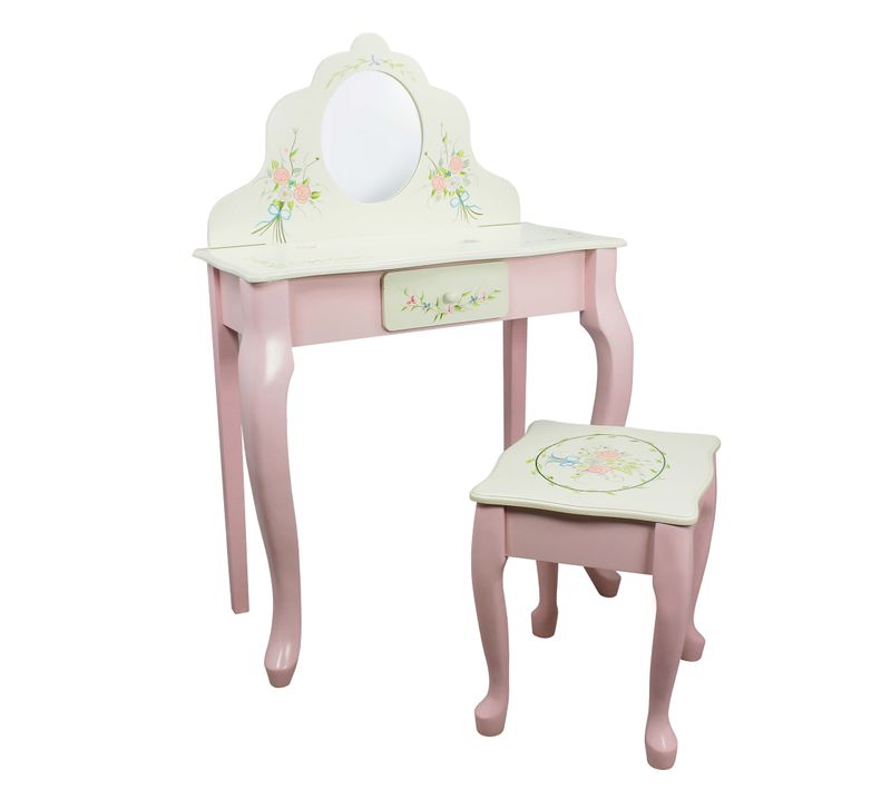Meubles De Jouets - Bouquet Classic Play Vanity - Table Et Tabouret