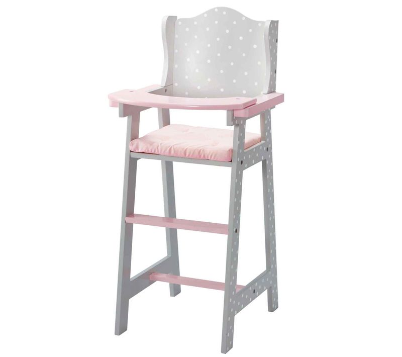 Chaise Haute Poupon Poupée Polka Dots Princess Mobilier En Bois Jeux