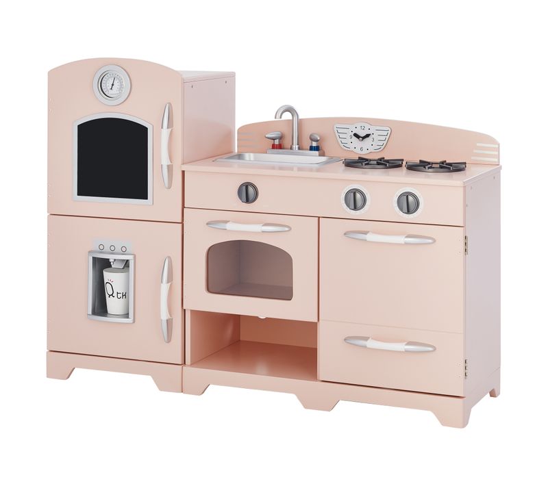 Cuisine Enfant Little Chef Dinette En Bois Rose Fille Garçon Jeux