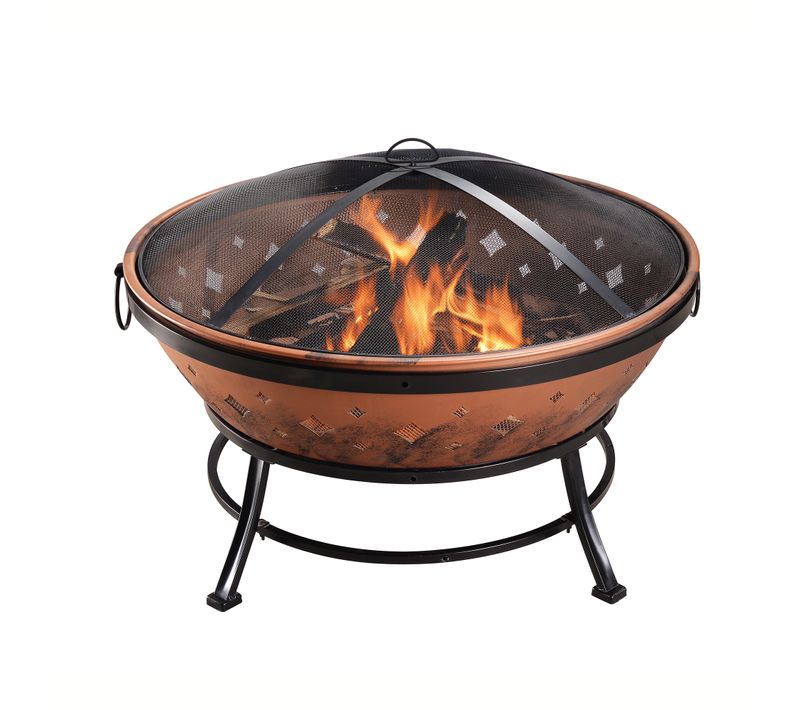 Braséro De Jardin à Bois Chauffage Extérieur Acier Foyer Rond