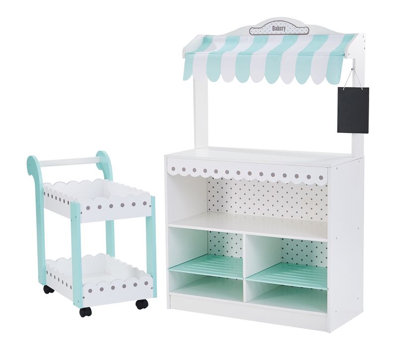 Comptoir à Desserts Boutique Chariot Marchande En Bois Ma Boulangerie Blanc
