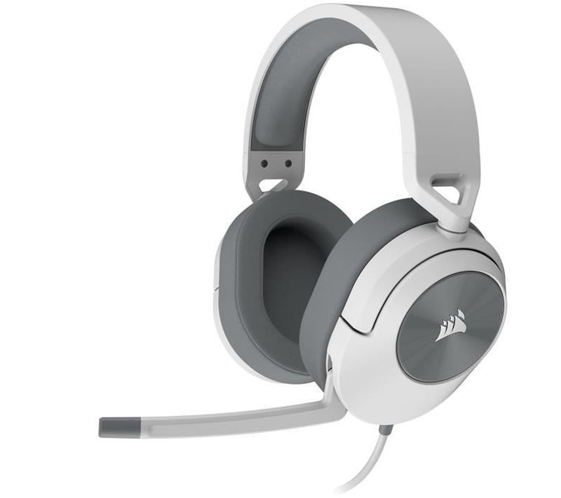 Casque Gaming Corsair Hs55 Stereo - Blanc, Micro-casque Filaire Jack 3,5mm