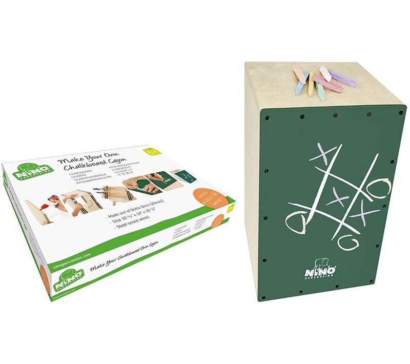 Cajon "tableau Noir" Vert + Craies