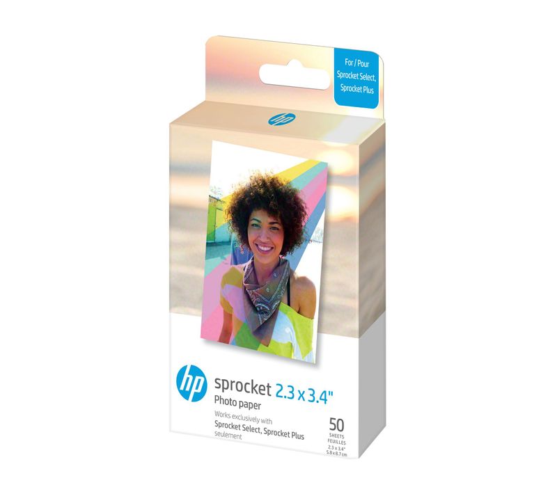 Papier Photo Hp Pour Sprocket Plus Et Eclipse 5,8 x 8,7 Cm 50 Feuilles